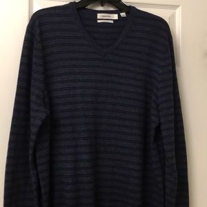 NWOT Calvin Klein Gray Stripe Sweater Size Large
